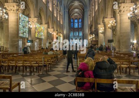 Cathédrale notre Dame, Paris France, janvier 2016 Banque D'Images