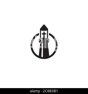 Logo de la Tour de l'église / design d'icône Illustration de Vecteur
