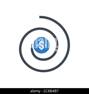 Icône de glyphe de vecteur de retour sur investissement Illustration de Vecteur