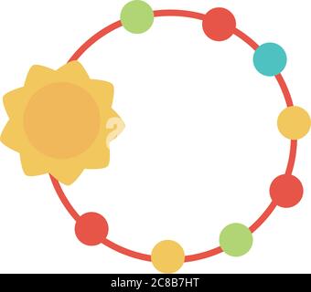 objet jouet pour bébé tambourin pour les petits enfants à jouer, dessin animé de style plat illustration vectorielle Illustration de Vecteur