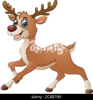 Illustration d'une jolie bande dessinée représentant un cerf Illustration de Vecteur
