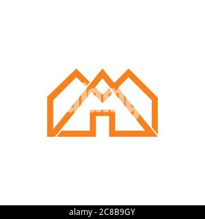 triangle home infinity line logo vector Illustration de Vecteur