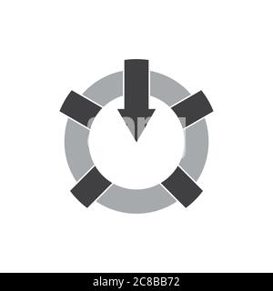télécharger le vecteur géométrique du logo de la flèche circulaire Illustration de Vecteur