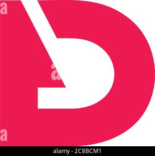 lettre bd abstrait espace négatif logo Illustration de Vecteur