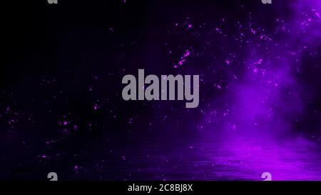 Les particules sont réfléchissement dans l'eau. Texture de conception pour bannière, prospectus, carte et affiche . Banque D'Images