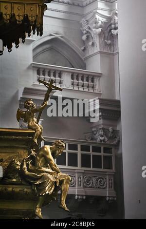 La cathédrale Saint-Étienne (en allemand : Dom Saint-Etienne) est une église baroque datant de 1688 à Passau, en Allemagne Banque D'Images