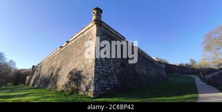 Mur du château à Pampelune, Navarre, Espagne Banque D'Images