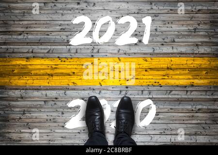 Bienvenue 2021 - Au revoir 2020 - concept de démarrage