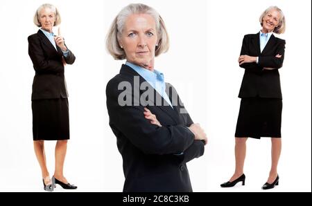 Collage de femme d'affaires senior Banque D'Images