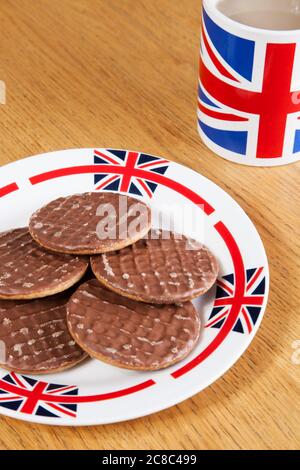 Pause thé anglais avec biscuits Banque D'Images