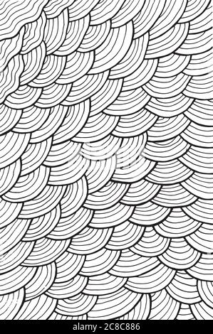 Fond ondulé - page de coloriage pour adultes. Illustration vectorielle Illustration de Vecteur