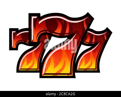 Triple Lucky Sevens avec zones claires et ombres - vecteur couleur illustration Illustration de Vecteur