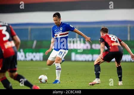 Genova, Italie. 22 juillet 2020. Genova, Italie, 22 juillet 2020, Maya Yoshida (UC Sampdoria) pendant UC Sampdoria vs Genoa FC - italien Serie A football Match - Credit: LM/Francesco Scaccianoce Credit: Francesco Scaccianoce/LPS/ZUMA Wire/Alay Live News Banque D'Images