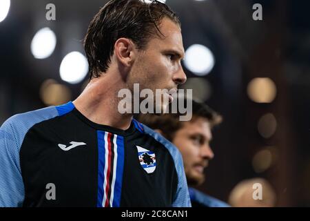 Genova, Italie. 22 juillet 2020. Genova, Italie, 22 juillet 2020, Albin Ekdal (UC Sampdoria) pendant UC Sampdoria vs Genoa FC - italien série A football Match - Credit: LM/Francesco Scaccianoce Credit: Francesco Scaccianoce/LPS/ZUMA Wire/Alay Live News Banque D'Images