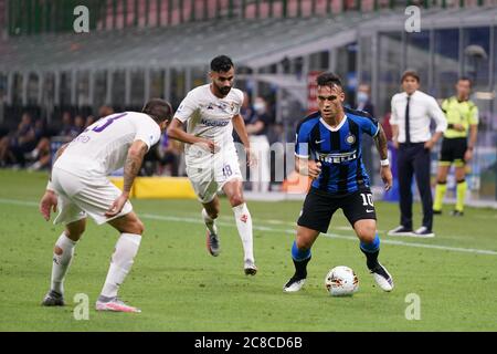 Lautaro Martinez (Inter) pendant Inter contre Fiorentina, série italienne DE football, Milan, Italie, 22 juillet 2020 Banque D'Images