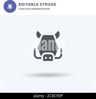 Vecteur d'icône de porc, affiche plate remplie, pictogramme solide isolé sur blanc, illustration du logo. Icône Hog pour présentation. Illustration de Vecteur