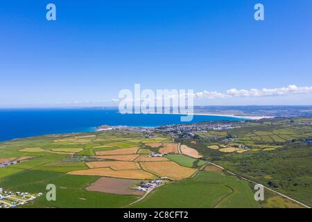 Photographie aérienne de St Ives, Cornouailles, Angleterre, Royaume-Uni Banque D'Images