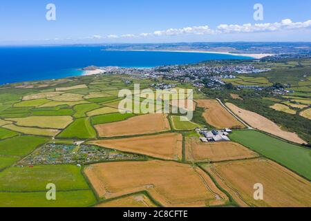 Photographie aérienne de St Ives, Cornouailles, Angleterre, Royaume-Uni Banque D'Images