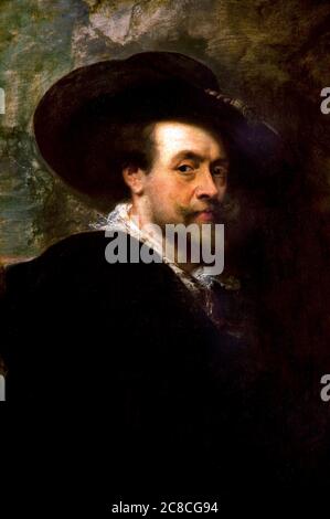 Pieter Paul Rubens, Siegen 1577 - Anvers 1640 ‘Portrait de self avec un chapeau’ huile sur la table cm 85x61. Banque D'Images