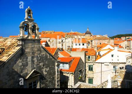 La Croatie, Dubrovnik, la vieille ville fortifiée Banque D'Images