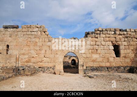 Israël, vallée du Jourdain, la demeure du 12ème siècle la forteresse des croisés de Belvoir Banque D'Images