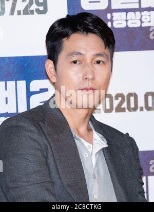 Séoul, Corée du Sud. 23 juillet 2020. Jung Woo-sung, acteurs sud-coréens, assiste à une conférence de presse pour le film Steel Rain 2: Sommet au cinéma Lotte à Séoul, Corée du Sud, le 23 juillet 2020. Le film sera ouvert le 29 juillet. (Photo par: Lee Young-ho/Sipa USA) crédit: SIPA USA/Alay Live News Banque D'Images