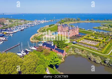 Antenne du château médiéval 'Muiderslot' à Muiden, pays-Bas Banque D'Images