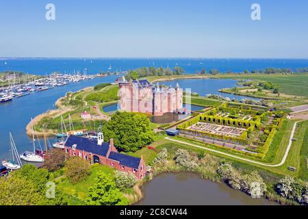 Antenne du château médiéval 'Muiderslot' à Muiden, pays-Bas Banque D'Images