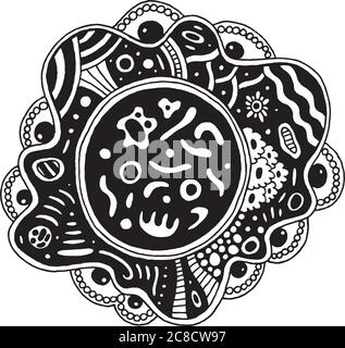 Dessin de fleurs Mandala pour livre de coloriage pour adultes. Psyed Illustration de Vecteur