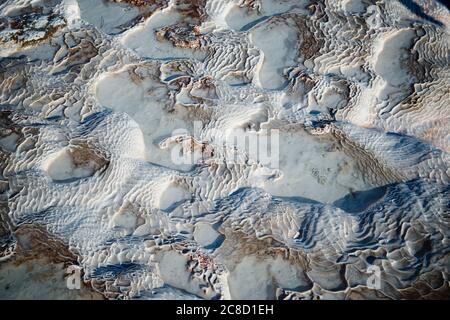 Détail des travertins de Pamukkale, Denizli, Turquie Banque D'Images