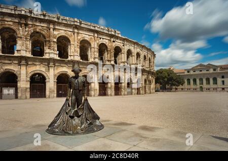 Arènes de Nîmes, amphithéâtre romain de Nîmes, France Banque D'Images