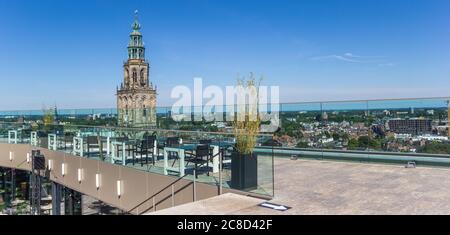 Panorama de la plate-forme de visualisation sur le bâtiment moderne du Forum à Groningen, pays-Bas Banque D'Images
