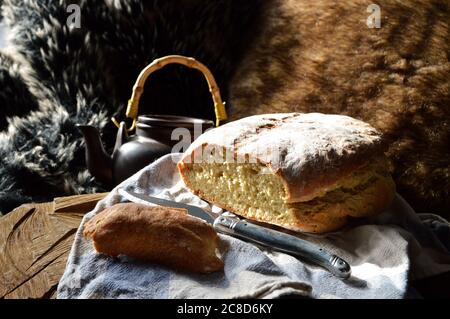 Appétissant pain fait maison. C'est un pain de soda irlandais ou de soda Banque D'Images
