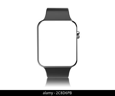 Maquette SmartWatch isolée sur fond blanc.Illustration 3D Banque D'Images