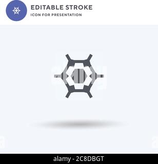 Vecteur d'icône graphène, signe plat rempli, pictogramme solide isolé sur blanc, illustration du logo. Icône graphène pour présentation. Illustration de Vecteur