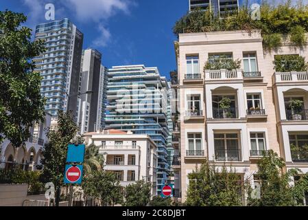 Le parc Noor Gardens est un immeuble résidentiel moderne situé à Beyrouth, au Liban Banque D'Images