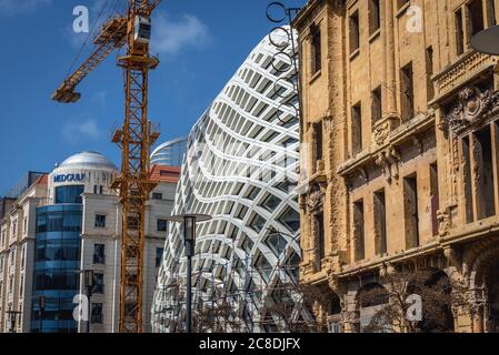 Chantier de North Souks Department Store conçu par Zaha Hadid dans la zone commerçante de Beyrouth Souks à Beyrouth, Liban Banque D'Images