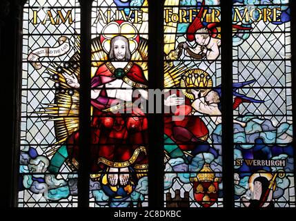 Vitraux dans la cathédrale de Chester Banque D'Images