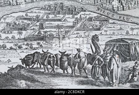 Le Caire en 1670. Gravure du XVIIe siècle. Banque D'Images