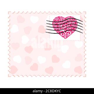illustration vectorielle d'un timbre de saint-valentin Illustration de Vecteur