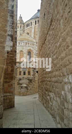 Israël, Jérusalem, Mont Sion : l'abbaye de Dormition et l'abbaye de Hagia Maria Sion Banque D'Images