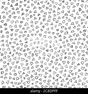 Motif gribouillage. Arrière-plan de triangles sans couture. Noir et blanc Illustration de Vecteur