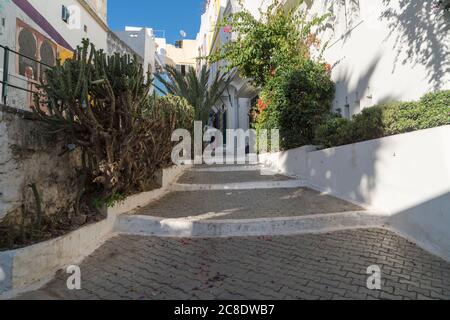 Maroc, Tanger-Tétouan-Al Hoceima, Tanger, Alley dans la médina historique Banque D'Images