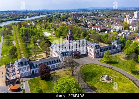 Allemagne, Hesse, Hanau, vue en hélicoptère du Schloss Philippsruhe en été Banque D'Images