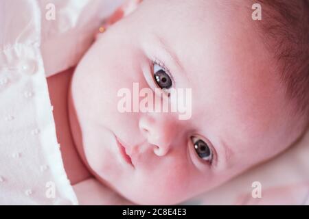 Close-up of baby girl's face Banque D'Images