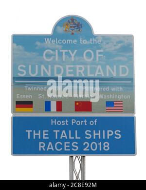 « Bienvenue à la ville de Sunderland », Seaburn, Sunderland, Tyne and Wear, Angleterre, Royaume-Uni Banque D'Images