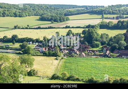 Village de Ibstone hill, Turville, Buckinghamshire, Angleterre, Royaume-Uni Banque D'Images