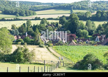 Village de Ibstone hill, Turville, Buckinghamshire, Angleterre, Royaume-Uni Banque D'Images