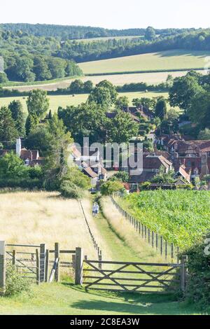 Village de Ibstone hill, Turville, Buckinghamshire, Angleterre, Royaume-Uni Banque D'Images