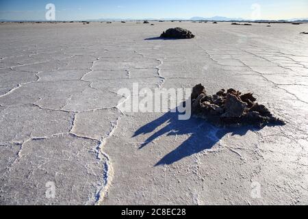 Lac Namak (Daryacheh-ye Namak), lac salé situé à environ 100 km à l'est de la ville de Qom, en Iran Banque D'Images